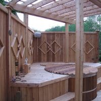 Outdoor Total Therapy Hot Tub with Fence and Roof